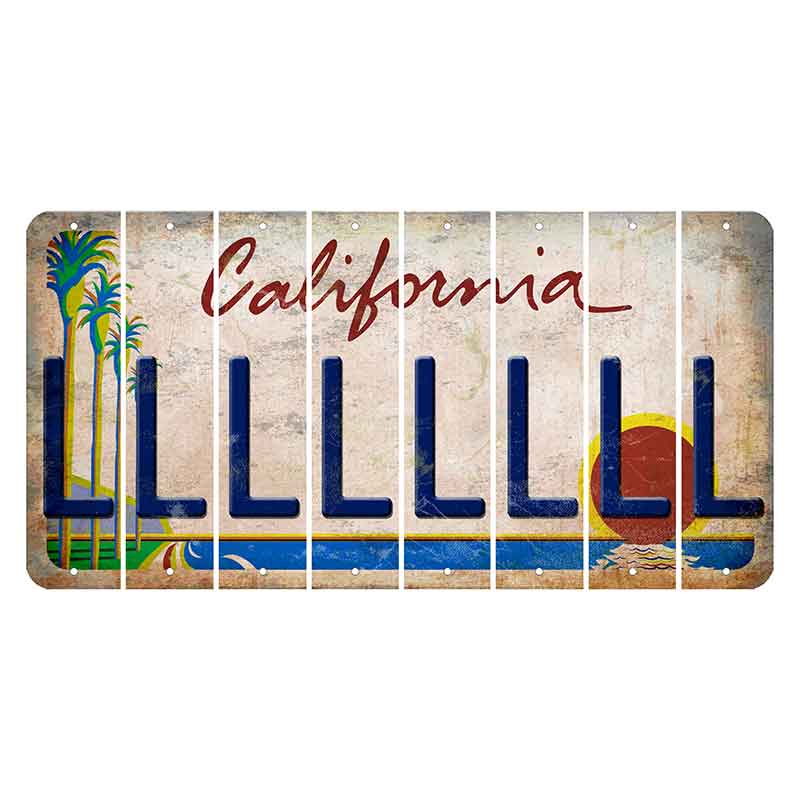 California Coastline Cut License Plate Strips (Set of 8)