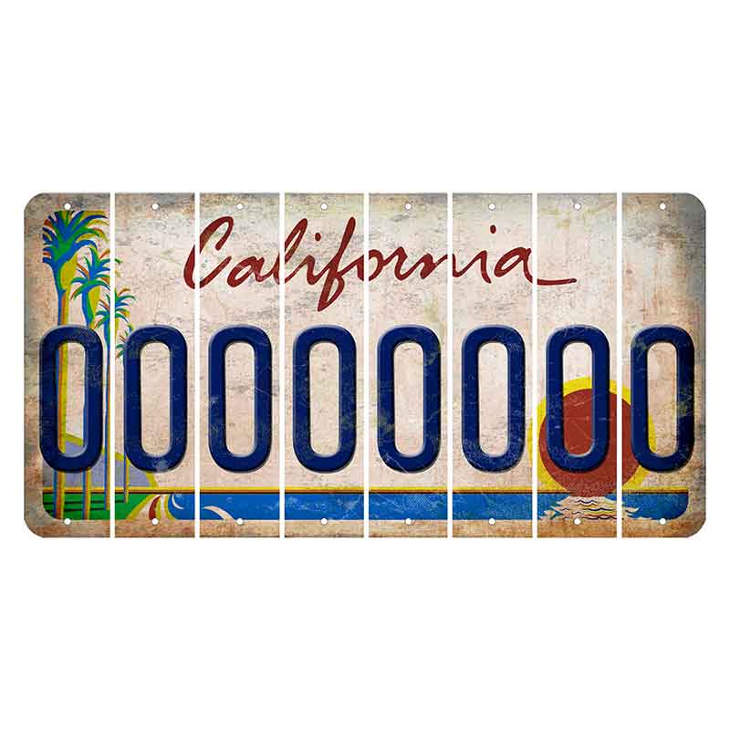 California Coastline Cut License Plate Strips (Set of 8) O