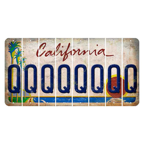 California Coastline Cut License Plate Strips (Set of 8)