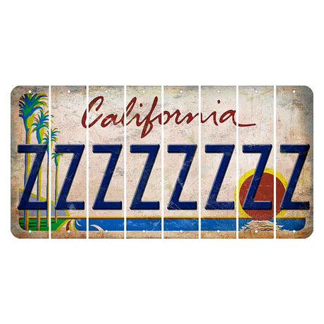 California Coastline Cut License Plate Strips (Set of 8)