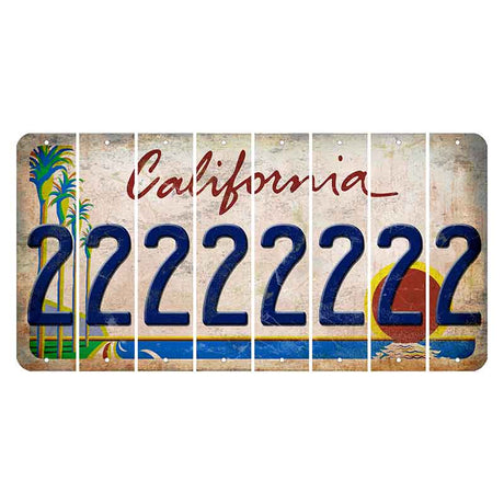 California Coastline Cut License Plate Strips (Set of 8)