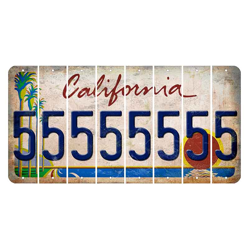 California Coastline Cut License Plate Strips (Set of 8)