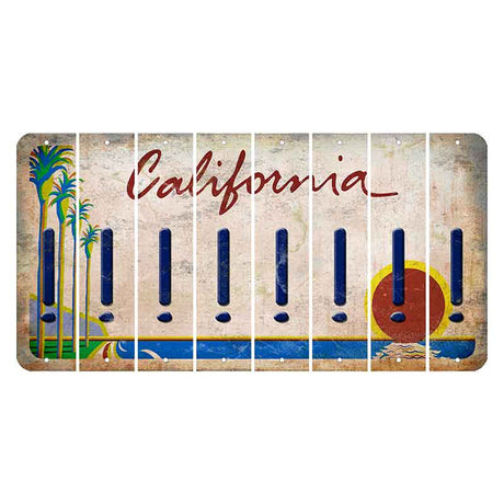 California Coastline Cut License Plate Strips (Set of 8)