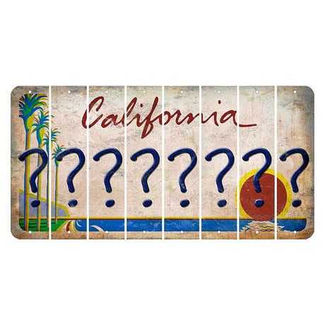 California Coastline Cut License Plate Strips (Set of 8)