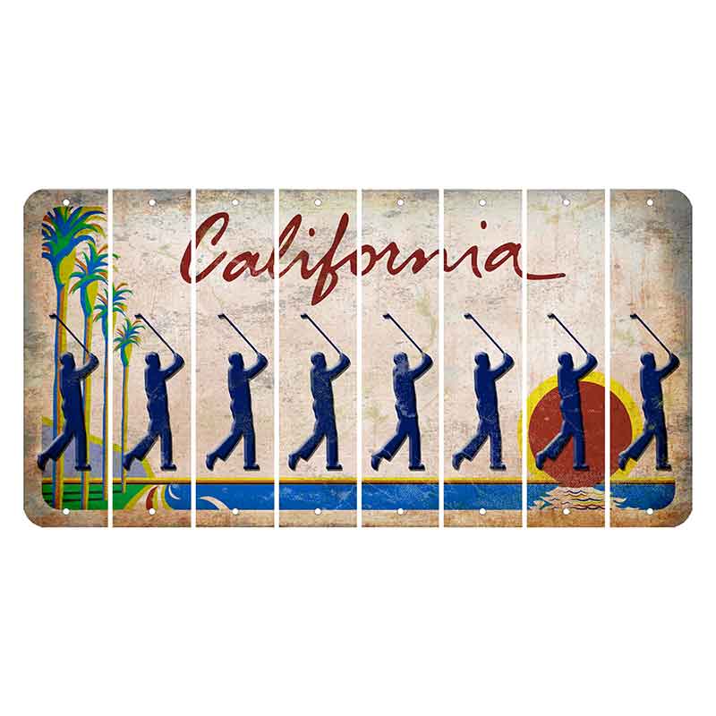 California Coastline Cut License Plate Strips (Set of 8)