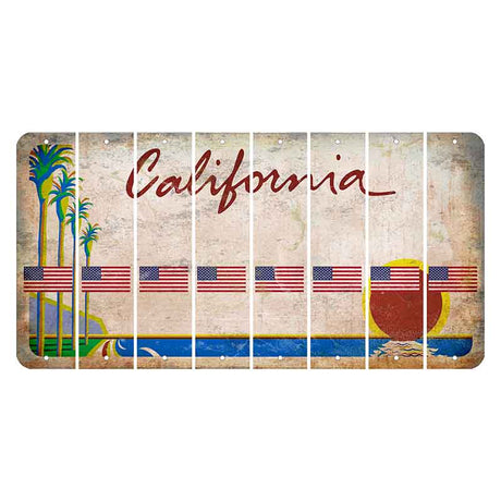 California Coastline Cut License Plate Strips (Set of 8)