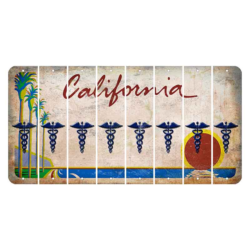 California Coastline Cut License Plate Strips (Set of 8)