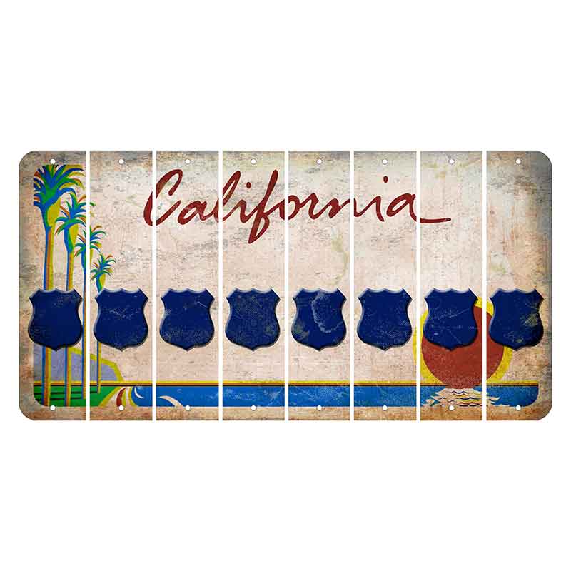 California Coastline Cut License Plate Strips (Set of 8)