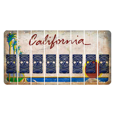 California Coastline Cut License Plate Strips (Set of 8)