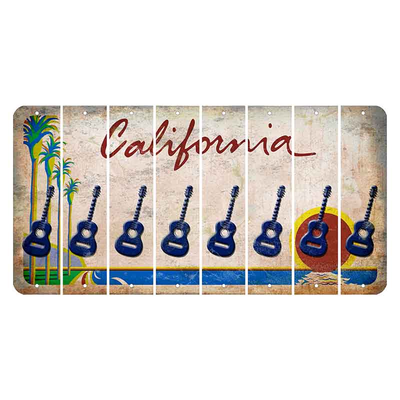 California Coastline Cut License Plate Strips (Set of 8)