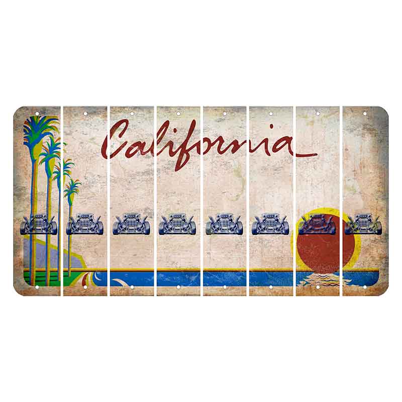 California Coastline Cut License Plate Strips (Set of 8)