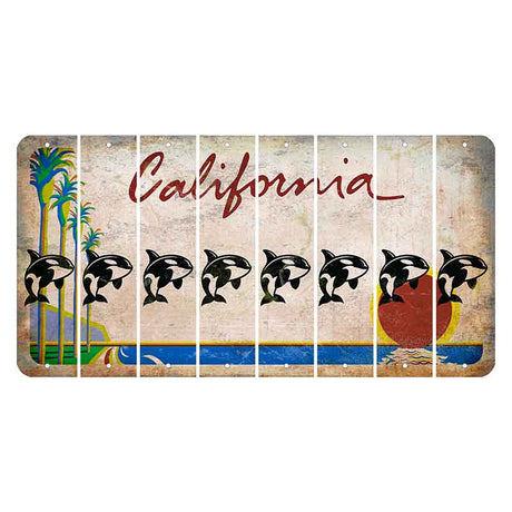 California Coastline Cut License Plate Strips (Set of 8)