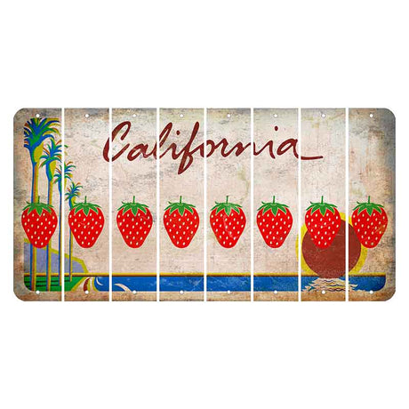 California Coastline Cut License Plate Strips (Set of 8)