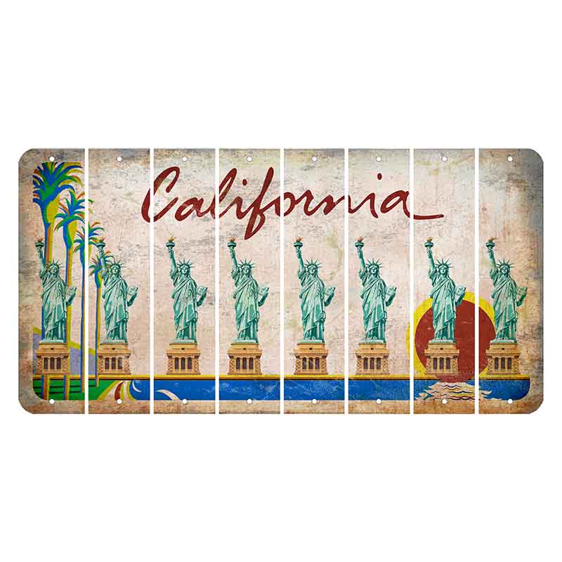 California Coastline Cut License Plate Strips (Set of 8)