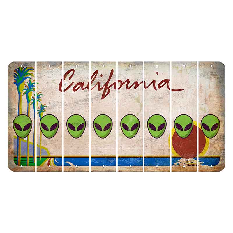 California Coastline Cut License Plate Strips (Set of 8)