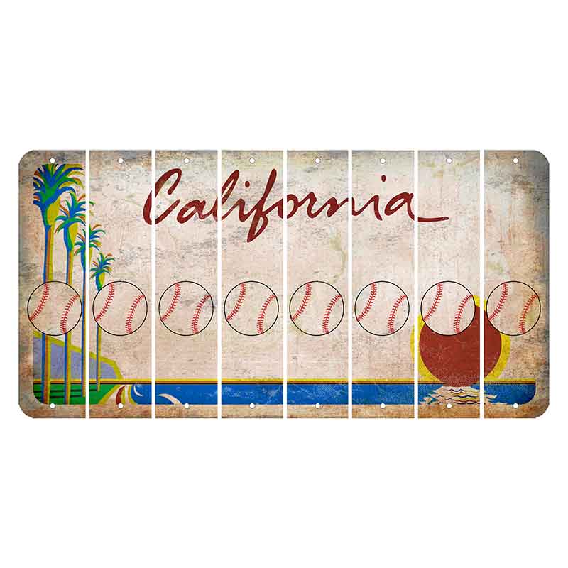 California Coastline Cut License Plate Strips (Set of 8)