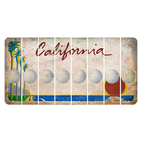 California Coastline Cut License Plate Strips (Set of 8)