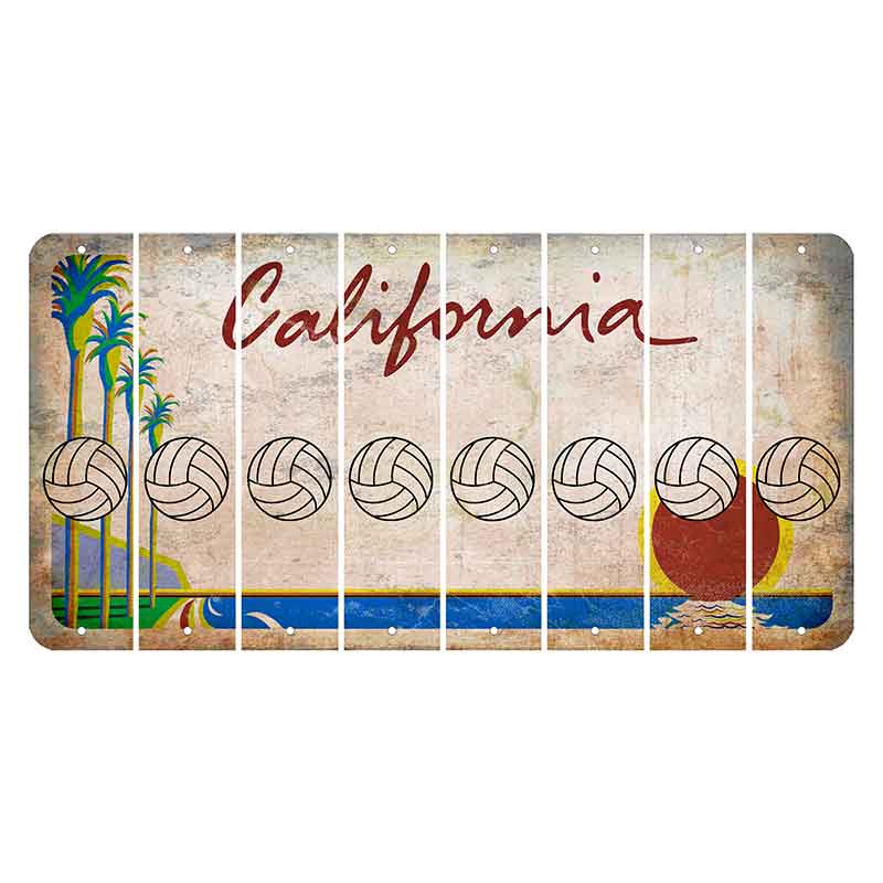 California Coastline Cut License Plate Strips (Set of 8)