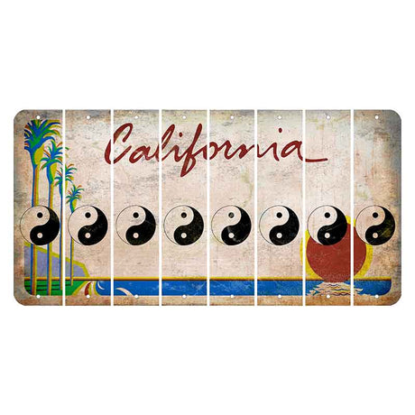 California Coastline Cut License Plate Strips (Set of 8)