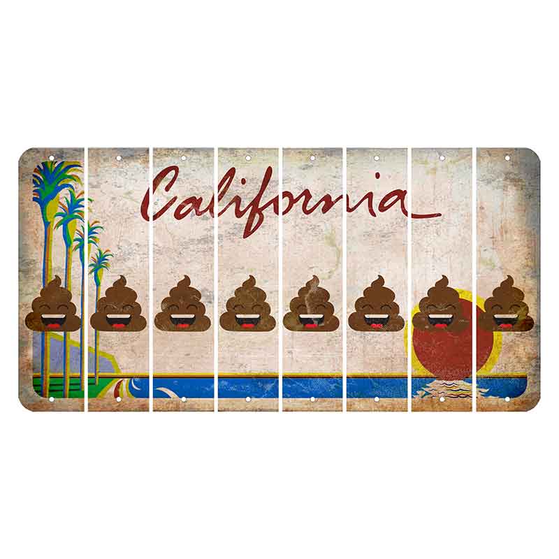 California Coastline Cut License Plate Strips (Set of 8)