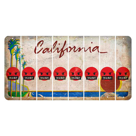 California Coastline Cut License Plate Strips (Set of 8)