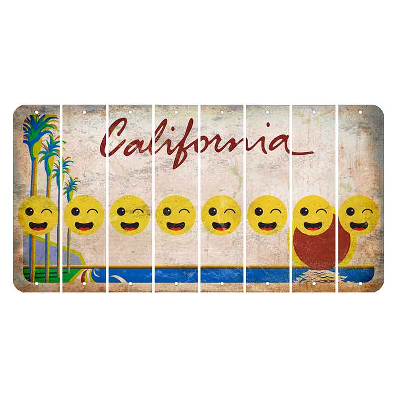 California Coastline Cut License Plate Strips (Set of 8)