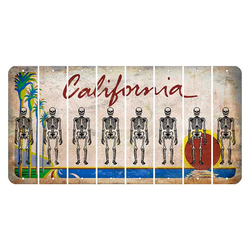 California Coastline Cut License Plate Strips (Set of 8)