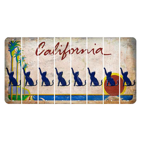 California Coastline Cut License Plate Strips (Set of 8)