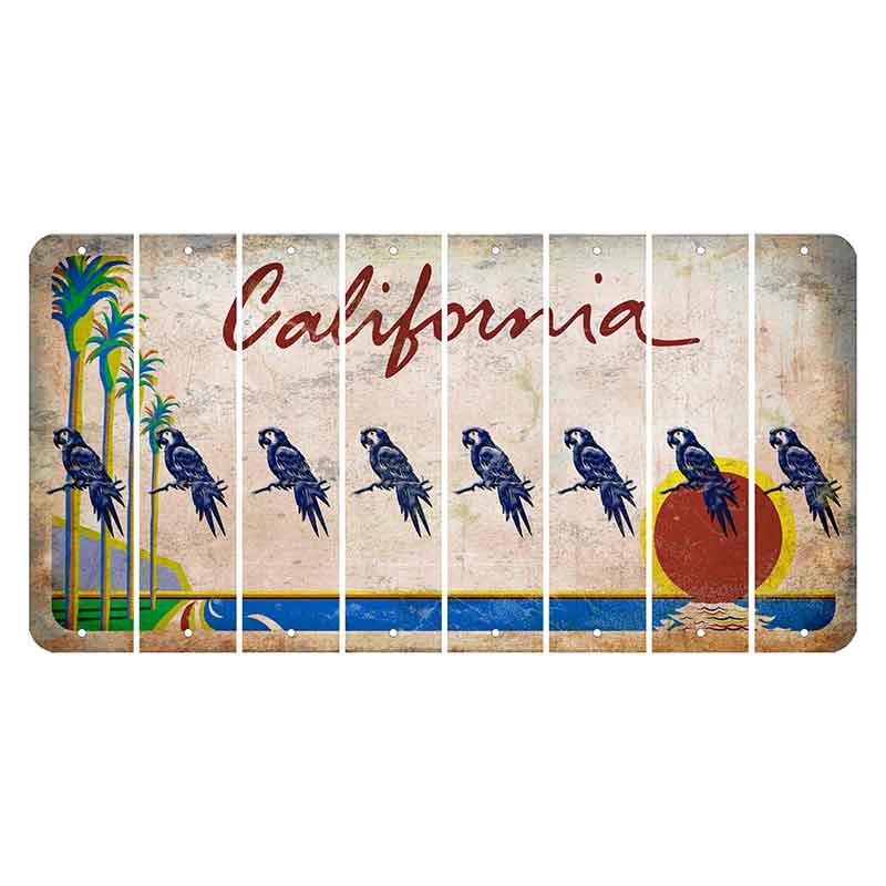 California Coastline Cut License Plate Strips (Set of 8)