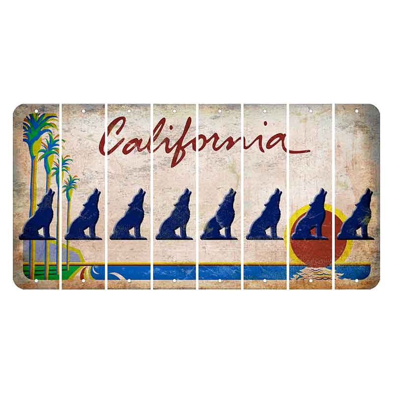 California Coastline Cut License Plate Strips (Set of 8)