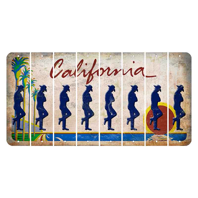 California Coastline Cut License Plate Strips (Set of 8)