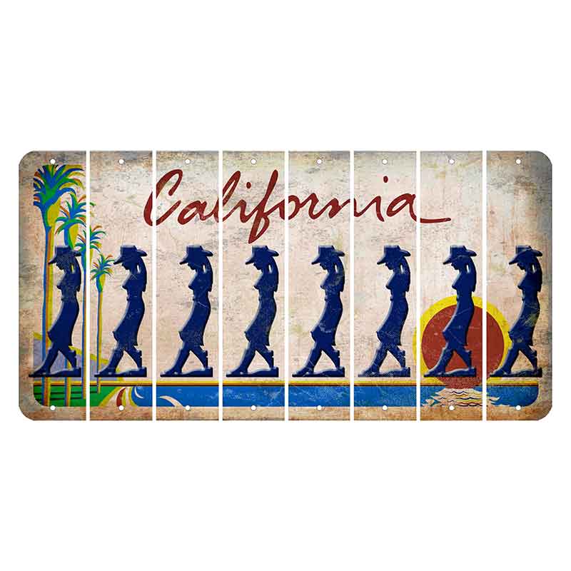 California Coastline Cut License Plate Strips (Set of 8)