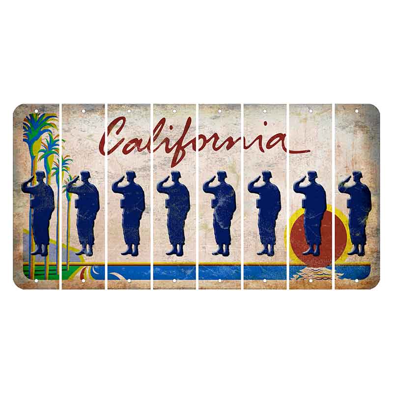 California Coastline Cut License Plate Strips (Set of 8)