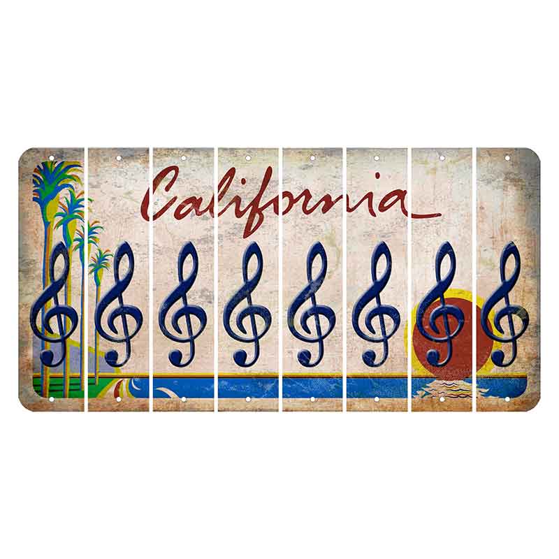 California Coastline Cut License Plate Strips (Set of 8)