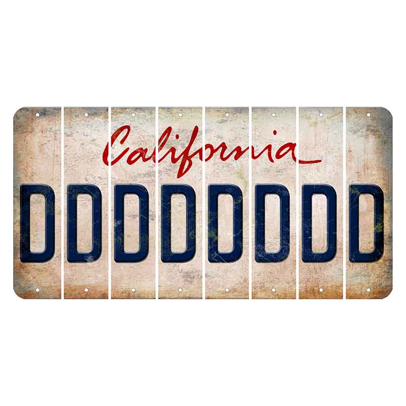 California White Cut License Plate Strips (Set of 8)