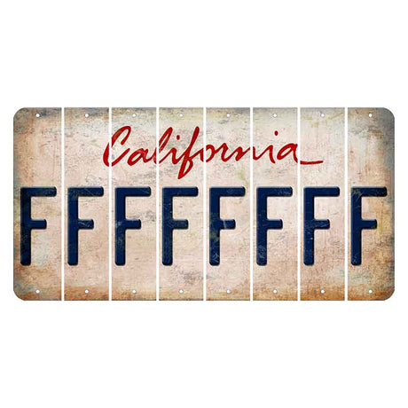 California White Cut License Plate Strips (Set of 8)