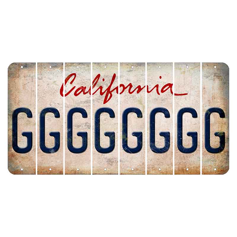 California White Cut License Plate Strips (Set of 8)