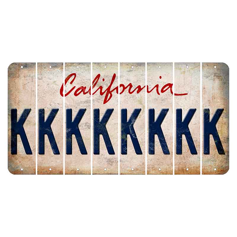 California White Cut License Plate Strips (Set of 8)