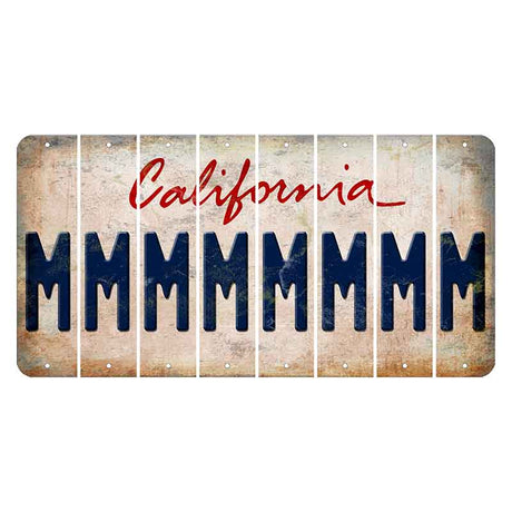 California White Cut License Plate Strips (Set of 8)