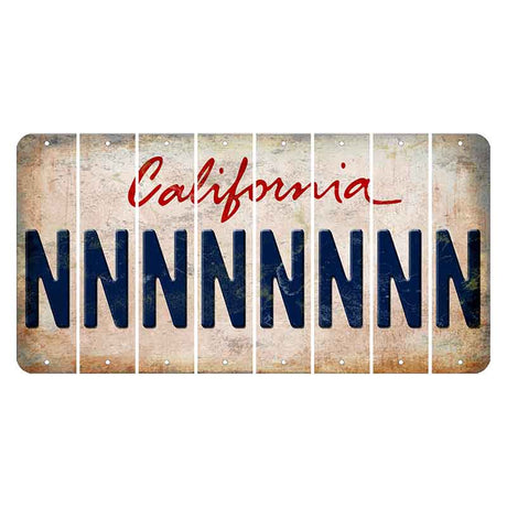 California White Cut License Plate Strips (Set of 8)