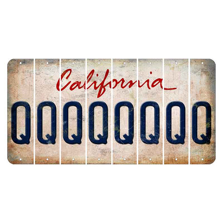 California White Cut License Plate Strips (Set of 8)