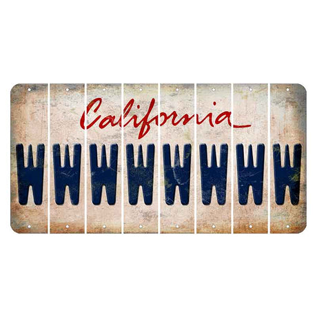 California White Cut License Plate Strips (Set of 8)