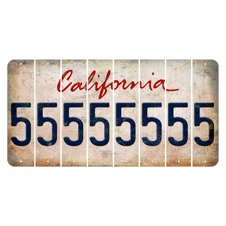 California White Cut License Plate Strips (Set of 8)