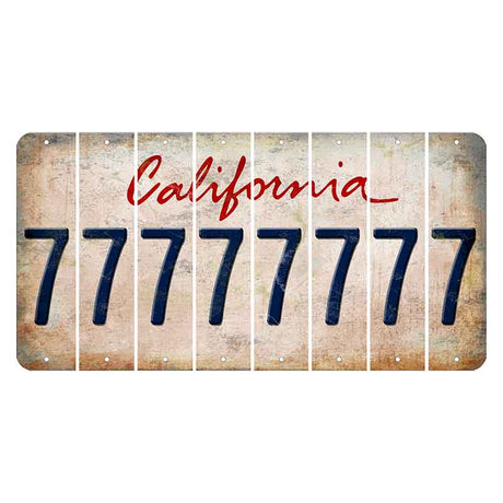 California White Cut License Plate Strips (Set of 8)