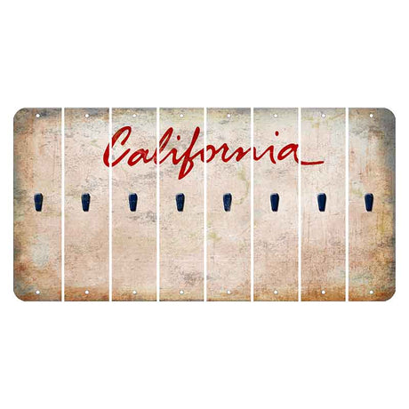 California White Cut License Plate Strips (Set of 8)