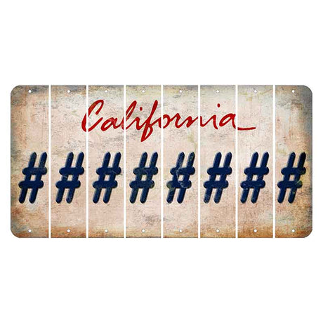 California White Cut License Plate Strips (Set of 8)