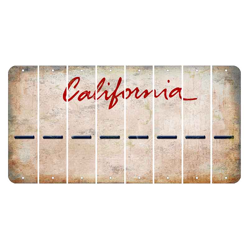 California White Cut License Plate Strips (Set of 8) Hyphen