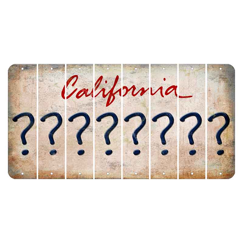 California White Cut License Plate Strips (Set of 8)