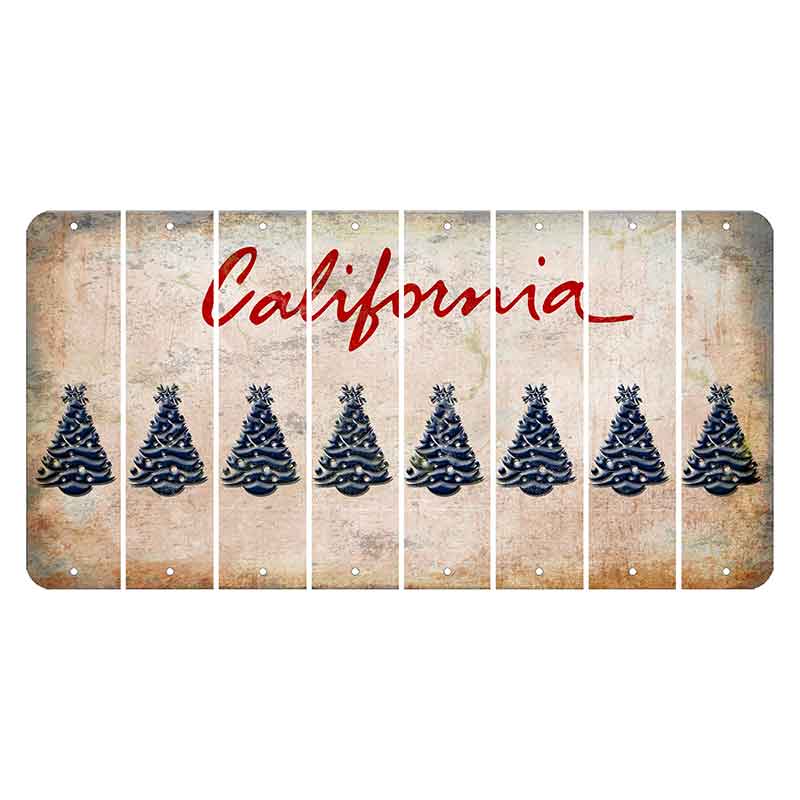 California White Cut License Plate Strips (Set of 8)