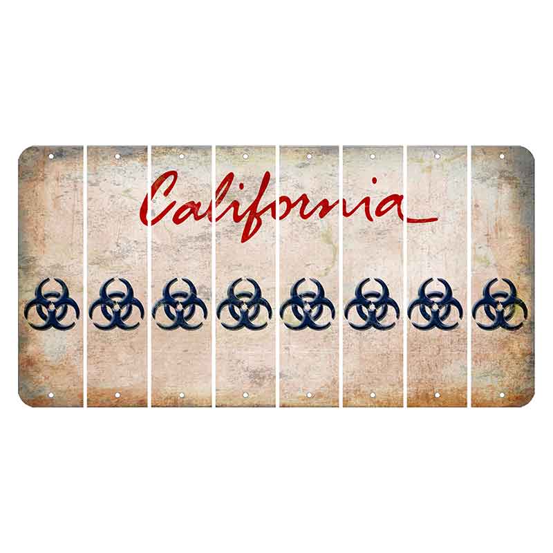 California White Cut License Plate Strips (Set of 8) Radioactive